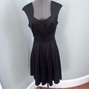 Jackie Jon New York black satin flare dress size 8